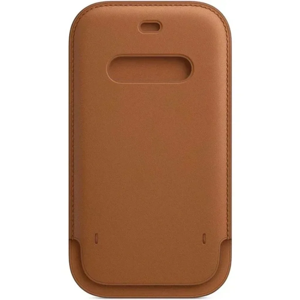NEW Apple Leather Sleeve Case with MagSafe for iPhone 12 & 12 Pro - Saddle Brown